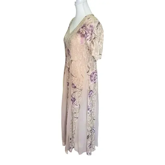 Vintage Starina Floral Lace Panel Dress Size Small - Picture 5 of 6